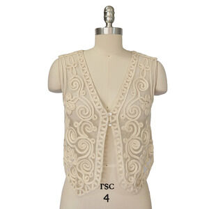 Vintage 90s Lace Vest Top Size S NWT Ice Deadstock Whimsygoth Ivory Romantic